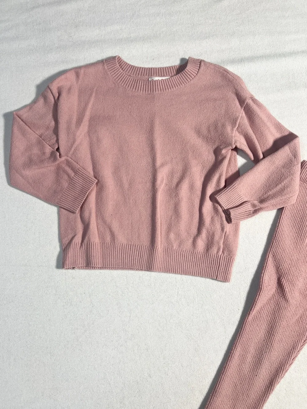 Cat & Jack Toddler Girl Knit Sweater & Ribbed Leggings Set Pink 2T